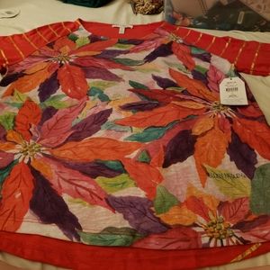 Ellen Negley Multi-colored Poinsettia Tunic